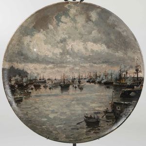 Mariani Pompeo - Celebrazioni nel porto di Genova, 1892