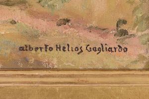 Gagliardo Alberto Helios : Paesaggio  - Asta Dipinti del XIX e XX Secolo - Associazione Nazionale - Case d'Asta italiane
