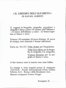 Raphael  Alberti : Il lirismo dell'alfabeto  - Asta Grafica Internazionale e Multipli d'Autore - Associazione Nazionale - Case d'Asta italiane