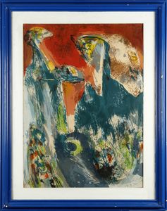 JORN ASGER (1914 - 1973) - Hommage en bleu.