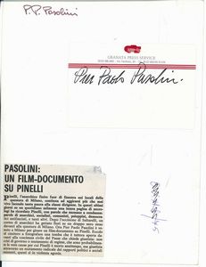 Pier Paolo Pasolini, un film documento su Pinelli  - Asta Ciak si gira! Scatti da una storia del cinema | Asta a Tempo - Associazione Nazionale - Case d'Asta italiane