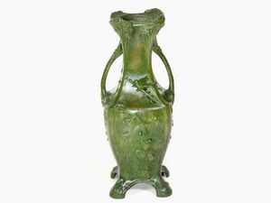 Hippolyte Franois Moreau - Vaso in metallo patinato verde, fine del XIX secolo