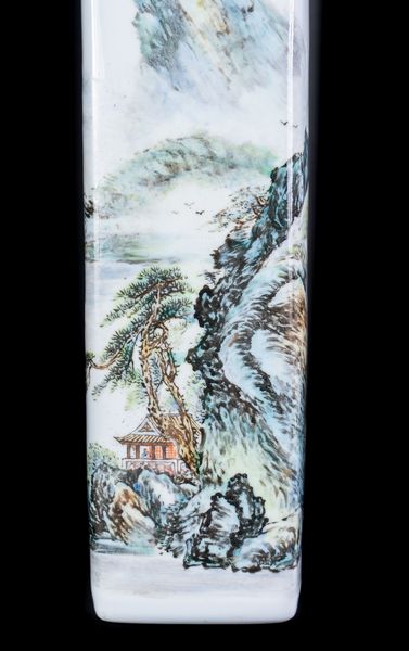 Arte Cinese : Due vasi in porcellana smaltata con paesaggio Cina, XX secolo  - Asta ASTA 290 - ARTE ORIENTALE (ONLINE) - Associazione Nazionale - Case d'Asta italiane