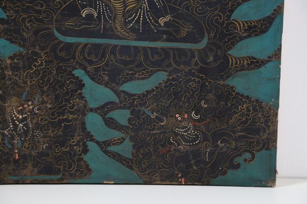 Arte Himalayana : Thangka su sfondo nero (Nak-thangka) Nepal, tardo XIX-XX secolo  - Asta ASTA 290 - ARTE ORIENTALE (ONLINE) - Associazione Nazionale - Case d'Asta italiane