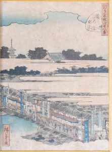 Hiroshige Utagawa  (1797 - 1858) : Utagawa Hiroshige (1797-1858)Due stampe Ukiyo-e Giappone, XIX secolo  - Asta ASTA 290 - ARTE ORIENTALE (ONLINE) - Associazione Nazionale - Case d'Asta italiane