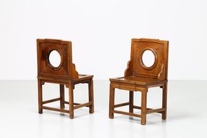 Arte Cinese - Coppia di sedie in legno duroCina, dinastia Qing, XIX secolo