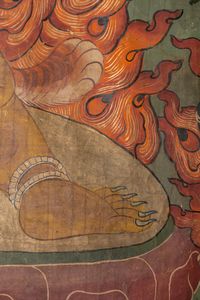 Arte Himalayana : Grande thangka raffigurante MahakalaNepal, inizio XX secolo  - Asta ASTA 290 - ARTE ORIENTALE (ONLINE) - Associazione Nazionale - Case d'Asta italiane