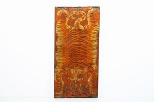 Arte Himalayana - Pannello con pelle di tigreTibet, inizi XX secolo