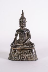 Arte Sud-Est Asiatico - Figura in bronzo raffigurante Buddha Birmania, tardo XIX - XX secolo