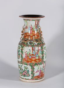 Arte Cinese - Vaso Canton in porcellana Cina, dinastia Qing, XIX secolo