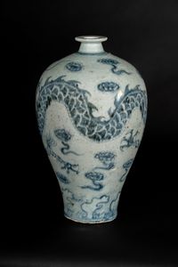Arte Cinese - Vaso meiping con dragoneCina, Qing (?), XIX secolo o anteriore