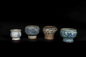 Arte Cinese - Quattro contenitori per incensoCina, Qing, XVII secolo