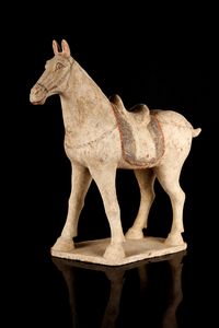 Arte Cinese - Cavallo in terracotta dipintaCina, Tang, IX secolo