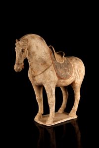 Arte Cinese - Modello di cavallo in terracotta Cina, Tang, IX secolo