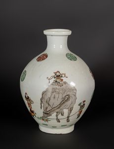 Arte Cinese - Vaso globulare tianqiuping con figureCina, XIX secolo