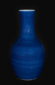 Arte Cinese - Vaso in ceramica invetriata di blu Cina, XX secolo