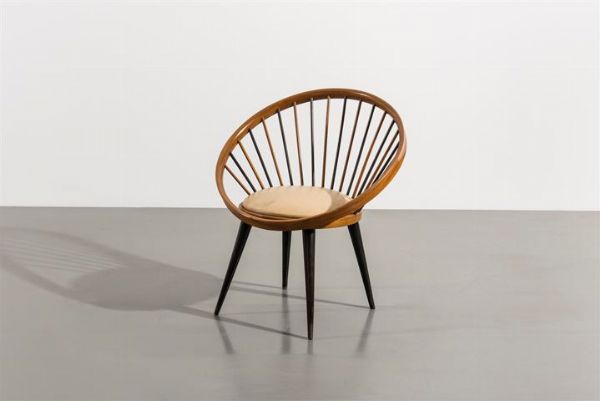 YNGVE EKSTROM : Sedia mod. Circle Chair  - Asta Asta 162 Design II - Associazione Nazionale - Case d'Asta italiane