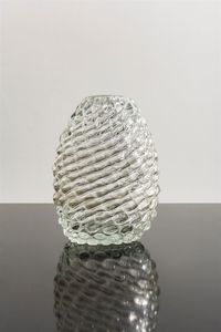 FLAVIO POLI - Vaso in cristallo ottico Prod. Seguso Vetri d'Arte anni '40 h cm 28