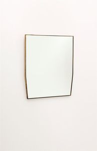 PRODUZIONE ITALIANA - Specchio con cornice in ottone. Anni '50 cm 81x63x4