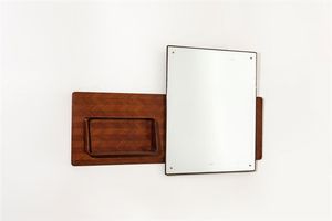 PALAZZI DELL'ARTE - Specchiera con vano portaoggetti in legno di mogano  Anni '50 cm 112x184x20