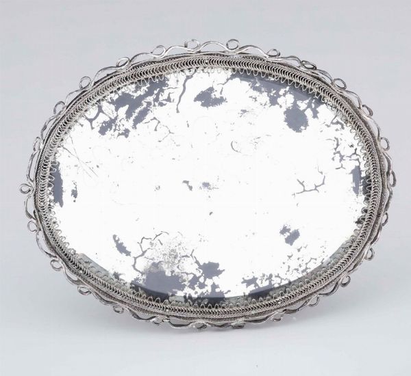 Specchio in filigrana d'argento, India XIX secolo  - Asta Argenti | Asta a Tempo - Associazione Nazionale - Case d'Asta italiane