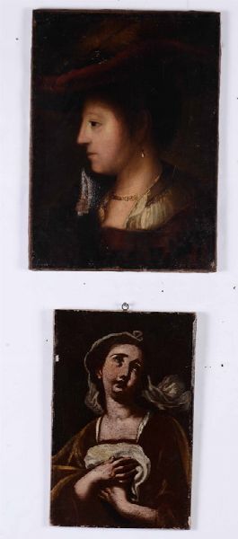 Due ritratti ad olio su tela, XVIII-XIX secolo  - Asta Antiquariato V | Asta a Tempo - Associazione Nazionale - Case d'Asta italiane