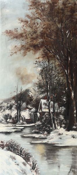 Paesaggio invernale  - Asta Dipinti del XIX-XX Secolo | Asta a Tempo - Associazione Nazionale - Case d'Asta italiane