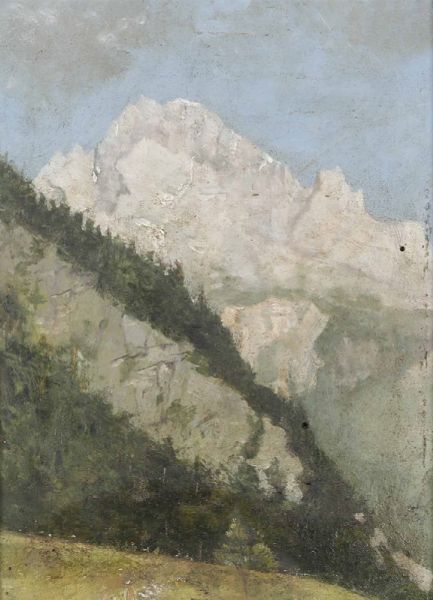 Veduta delle Alpi  - Asta Dipinti del XIX-XX Secolo | Asta a Tempo - Associazione Nazionale - Case d'Asta italiane