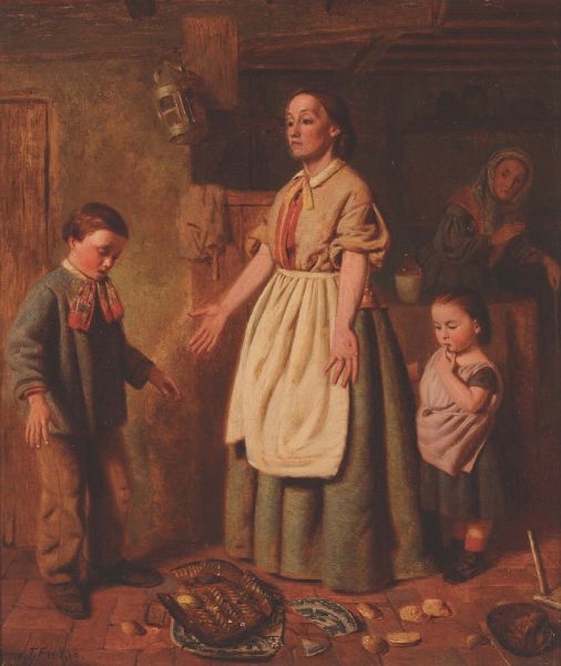 Donna con bambini  - Asta Dipinti del XIX-XX Secolo | Asta a Tempo - Associazione Nazionale - Case d'Asta italiane