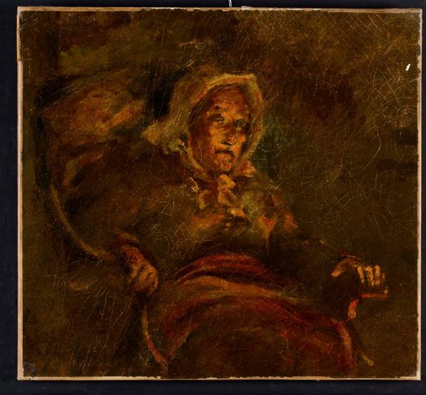 Ritratto di anziana seduta  - Asta Dipinti del XIX-XX Secolo | Asta a Tempo - Associazione Nazionale - Case d'Asta italiane