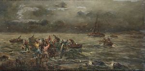 Scena di naufragio  - Asta Dipinti del XIX-XX Secolo | Asta a Tempo - Associazione Nazionale - Case d'Asta italiane