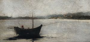 Barca del pescatore  - Asta Dipinti del XIX-XX Secolo | Asta a Tempo - Associazione Nazionale - Case d'Asta italiane