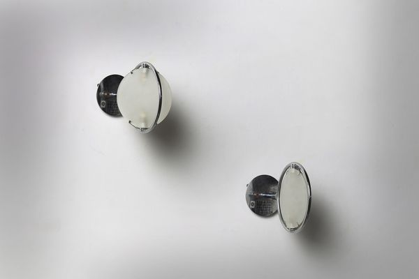 FONTANA ARTE : Coppia di lampade da parete modello 3023 anni '80.(2)  - Asta ASTA 291 - DESIGN (online) - Associazione Nazionale - Case d'Asta italiane