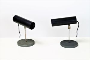 SARFATTI GINO (1912 - 1985) : Coppia di lampade da tavolo modello 568, produzione Arteluce, 1956. (2)  - Asta ASTA 291 - DESIGN (online) - Associazione Nazionale - Case d'Asta italiane
