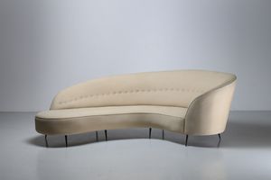 MUNARI FEDERICO : Grande divano curvo anni '50.  - Asta ASTA 291 - DESIGN (online) - Associazione Nazionale - Case d'Asta italiane