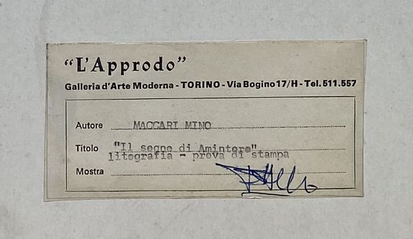 MACCARI MINO (1898 - 1989) : Il sogno di Amintore.  - Asta ASTA 292 - ARTE MODERNA (VIRTUALE) - Associazione Nazionale - Case d'Asta italiane