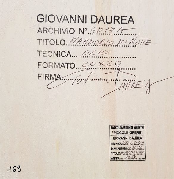 DAUREA GIOVANNI (n. 1955) : Mandorlo di  notte.  - Asta ASTA 292 - ARTE MODERNA (VIRTUALE) - Associazione Nazionale - Case d'Asta italiane