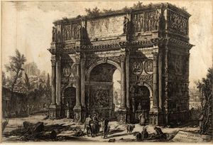 GIOVANNI BATTISTA PIRANESI Mogliano (VE) 1720 - 1778 Roma - L'Arco di Costantino