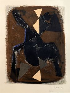 MARINO MARINI Pistoia 1901 - 1980 - Le cavalier noir (L'impazzata) 1962