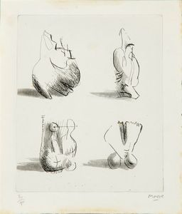 HENRY MOORE GB 1898 - 1986 - Composizione