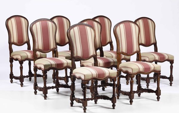 Otto sedie a rocchetto, XIX-XX secolo  - Asta Antiquariato | Asta a Tempo - Associazione Nazionale - Case d'Asta italiane
