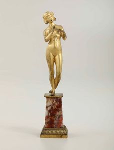 Scultura in bronzo dorato raffigurante Pan  - Asta Antiquariato Selected | Asta a Tempo - Associazione Nazionale - Case d'Asta italiane