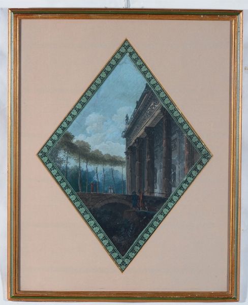 Viandanti con rovine classiche, 1720 circa  - Asta Dipinti Antichi | Asta a Tempo - Associazione Nazionale - Case d'Asta italiane