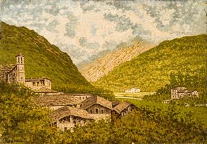 ENRICO REYCEND Torino 1855 - 1928 - Quiete montanina 1923