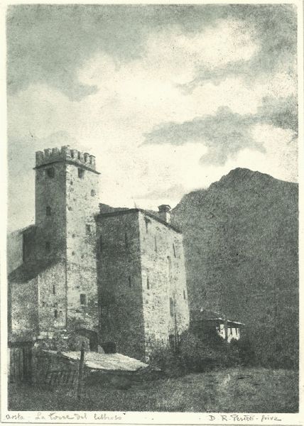 Domenico Riccardo Peretti Griva : Aosta - La Torre del Lebbroso  - Asta Fotografia: Under 1K - Associazione Nazionale - Case d'Asta italiane