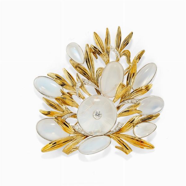 Spilla in oro bicolore 18K  - Asta Jewelry Week / Gioielli, Orologi, Argenti e Monete - Associazione Nazionale - Case d'Asta italiane