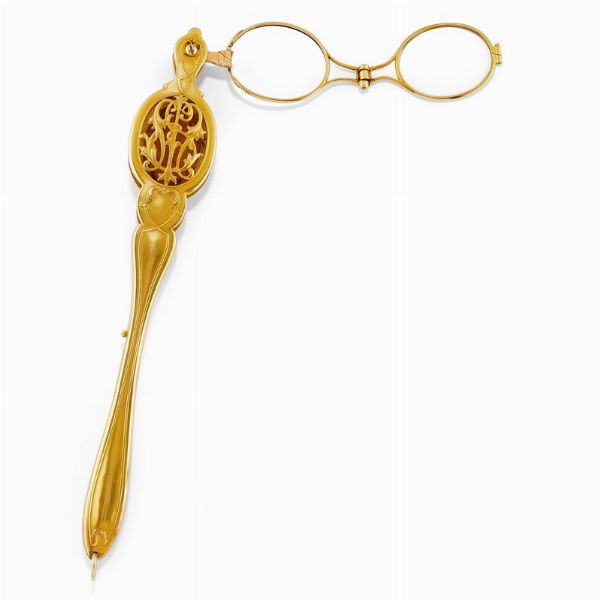 Lorgnette in oro giallo 18K  - Asta Jewelry Week / Gioielli, Orologi, Argenti e Monete - Associazione Nazionale - Case d'Asta italiane