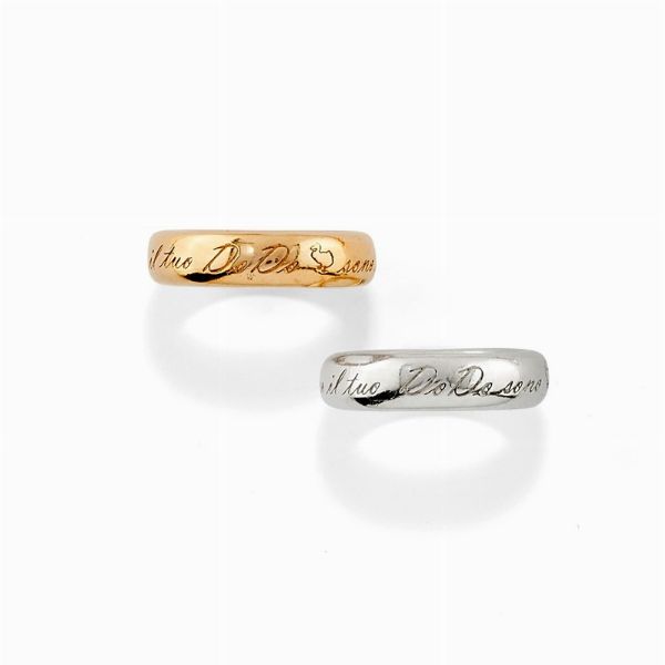 Dodo : Due anelli in oro rosso 9K e argento  - Asta Jewelry Week / Gioielli, Orologi, Argenti e Monete - Associazione Nazionale - Case d'Asta italiane