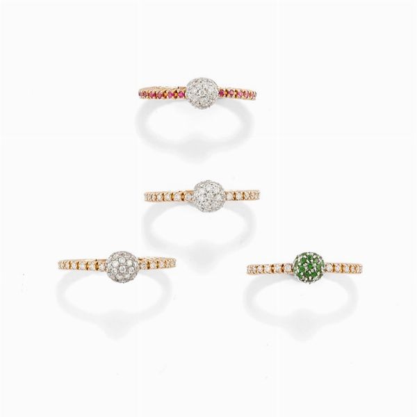 Quattro anelli in oro bicolore 18K  - Asta Jewelry Week / Gioielli, Orologi, Argenti e Monete - Associazione Nazionale - Case d'Asta italiane