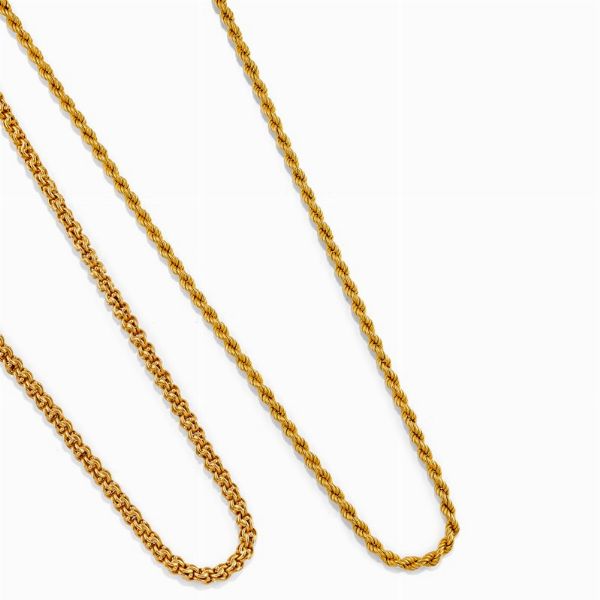 Due collane in oro giallo 18K  - Asta Jewelry Week / Gioielli, Orologi, Argenti e Monete - Associazione Nazionale - Case d'Asta italiane